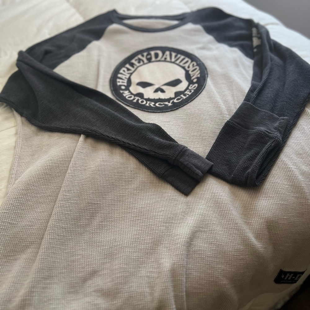 Harley-Davidson Skull Long Sleeve Waffle Thermal Shirt – Key West Dealer – 2XL